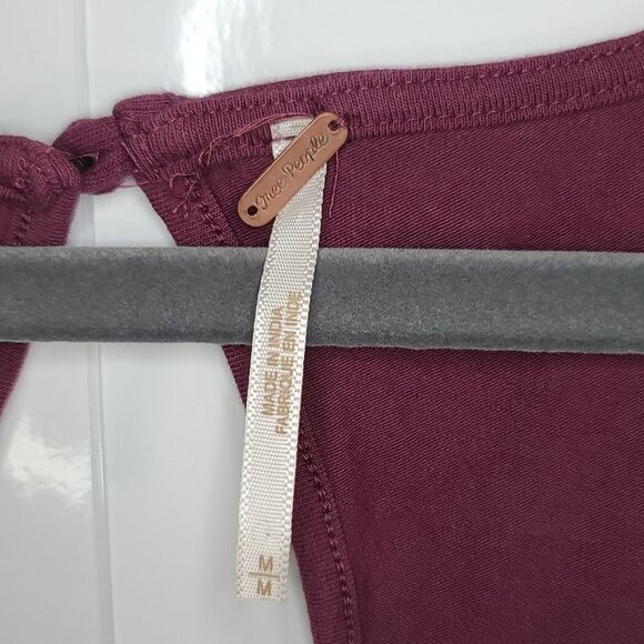 Free People Lady in Waiting Beaded Embellished Burgundy Body Con Mini Dress M - Picture 5 of 10